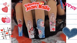 EASY Valentine Jean Nail Set | Press On Nail Set