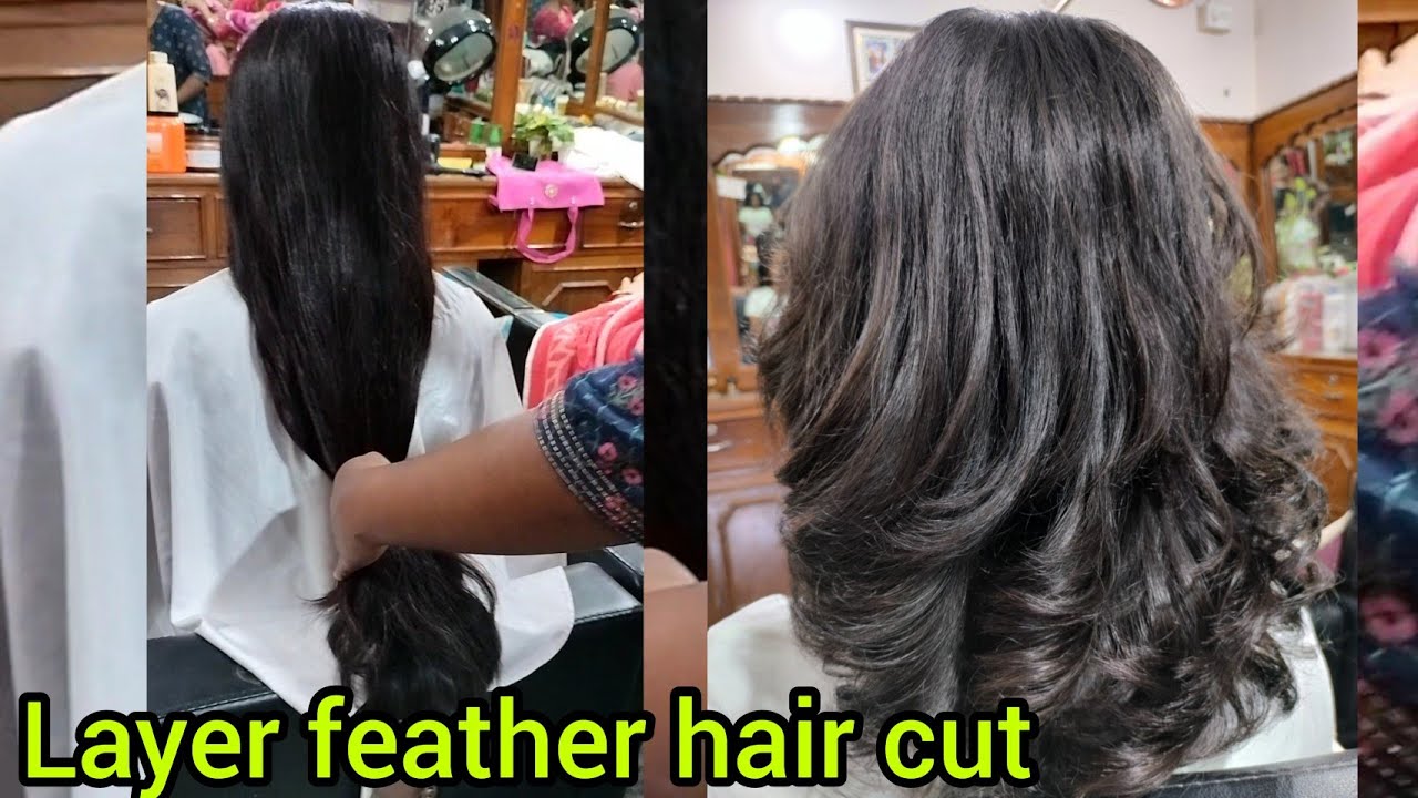 Long Layer Feather Hair Cut Full Tutorial Youtube