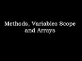 Java Methods, Variables Scope and Arrays