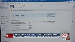 PG&E warning of scam emails