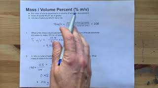 Calculate %m/v, Mass-Volume Percent + 2 Examples