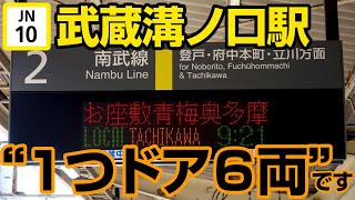 【1つドア】快速お座敷青梅奥多摩号 発車標･自動放送【武蔵溝ノ口駅】