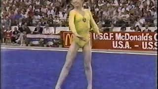 Oksana Omelianchik (USSR) Floor AA/Team 1988 USA vs. USSR