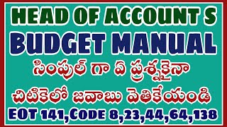 HEAD OF ACCOUNTS BUDGET MANUAL EOT 141 Departmental Tests