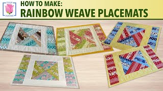 How to Make: Rainbow Weave Quilted Placemats ✿ Tulip Square Sew Along ✿ Quilting Sewing Tutorial