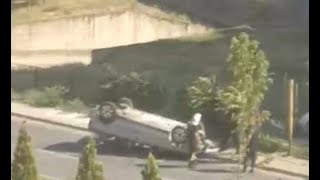 Видео: Автомобил се превртел во Аеродром