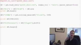 Pandas with Python 2.7 Part 5 - Column Operations (Math, moving averages)
