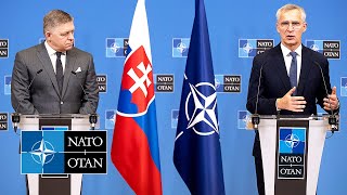 NATO Secretary General with the Prime Minister of Slovakia 🇸🇰 Robert Fico, 14 DEC 2023