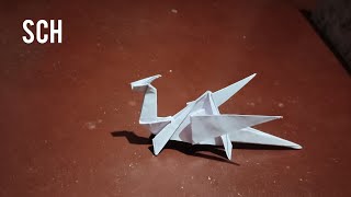 paper dragon| homemade dragon with paper|origami dragon|papercraft|@SCH0004|#dragon#fyp#art#origami