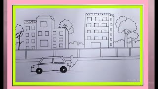 City Scenery / Sohorer Drissho Drawing | Very Easy Drawing + Voice Tutorial