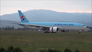 Boeing 777-FB5 / Korean Air Cargo / Landing \u0026 take off at LFSB