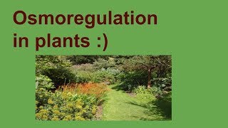 Osmoregulation in plants :