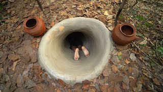 Building Secret Underground House with Water Slide To Park Underground Swimming Pool