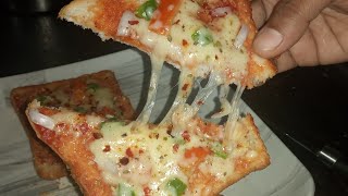 Instant bread pizza || Bloopers at the end|| Bread pizza 😋 ||