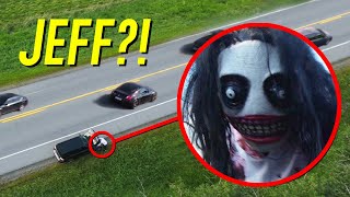 DRONE CATCHES JEFF THE KILLER SETTING UP TRAP FOR VICTIMS AT FARM!! (SCARY)