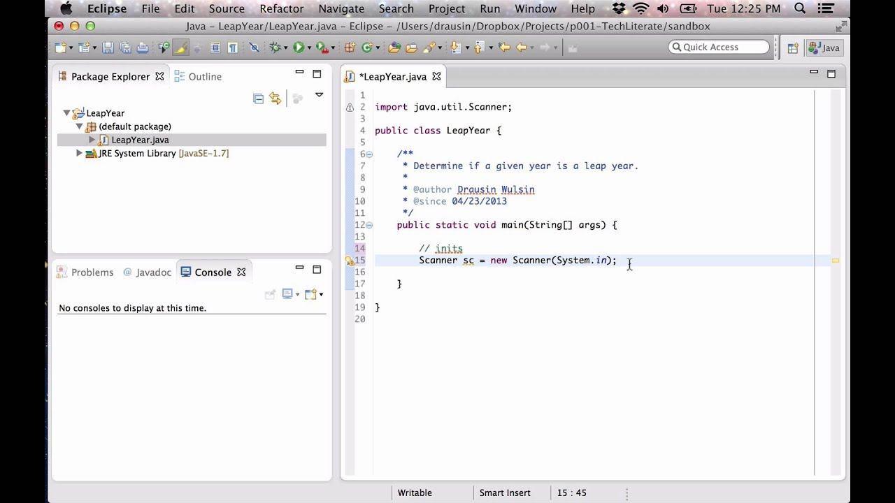 Java Walk Through Leap Year Youtube