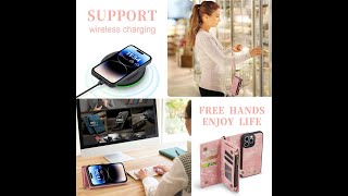 CasesMe.com CaseMe iPhone 14 Pro Max Zipper Wallet Magnetic Case Pink