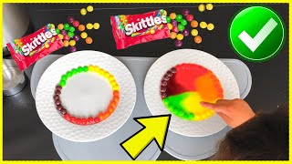 🌈 Skittles Magic! Creating Rainbow Colors with Hot & Cold Water Experiment! 🎨🔬