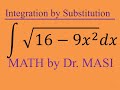 How to integrate 1/sqrt(16 9x^2), indefinite integral, integration by substitution, calculus