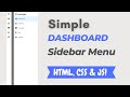Dashboard Sidebar Menu Tutorial (Hindi) | Responsive Side Navigation Bar in HTML CSS And JavaScript