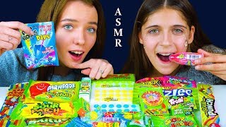 ASMR TRYING SUPER SOUR EXTREME CANDY (Gummy Candy, Buttons, Sour Patch, Juicy Dr