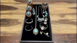 Let’s learn and look at some turquoise vintage jewelry. Tray #2