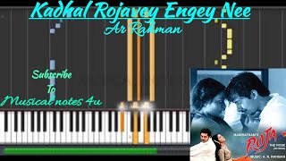 KADHAL ROJAVE PIANO NOTES | Ar Rahman | Roja | Musical notes 4u