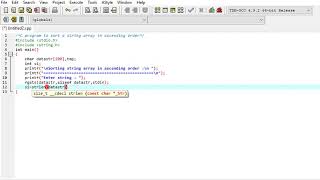 C program to sort a string array in ascending order