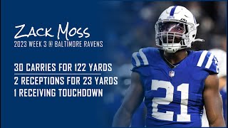 Zack Moss Every Run and Catch @ Baltimore Ravens | 2023 Week 3 | Fantasy Football Film