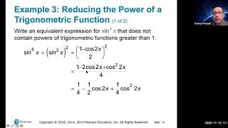 5.3 Power Reducing Formulas