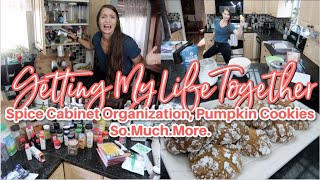 FINALLY Spice Cabinet Organization! Getting My Life Together, Pumpkin Cookies, Cleaning, & More!