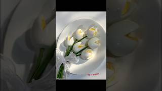 Tulip flower tutorial from beautiful boiled eggs #shorts