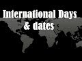 International Days- International Days list- National Days- Important Days- World Important Days