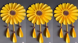 Beautiful Pepar Flower Wall Hanging /Easy And Simple Wall Hanging craft//Home Decor ideas//Unique.