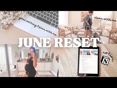 PRODUCTIVE MONTHLY RESET Clean with me, set goals, read the summary, and plan with me using Notion