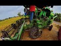 harvesting rice with a combine harvester in telangana india