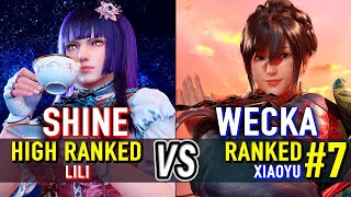 T8 🔥 SHINE (High Ranked Lili) vs WECKA (#7 Ranked Xiaoyu) 🔥 Tekken 8 High Level Gameplay