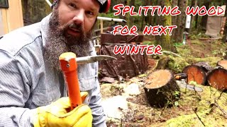 Splitting wood for a cold Alaskan winter (SE 3 EP 6 2018)