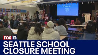 SPS holds school closure meeting at Sanislo Elementary | FOX 13 Seattle