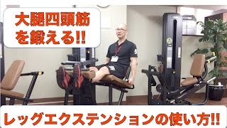 大腿四頭筋を鍛える!レッグエクステンションの正しい使い方!初心者向け