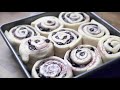 how to make vegan blueberry cinnamon rolls with blueberry frosting