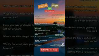 truth or dare questions #shorts #tiktok #question #game #viral