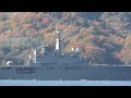 ロービジ化完了の輸送艦【4k撮影】艦番号4002『しもきた』