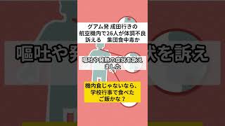 グアム発成田行きの航空機内で26人が体調不良訴える　集団食中毒か　#shorts #VOICEVOX:ずんだもん 使用楽曲: 散歩 for chill アーティスト: kakkun