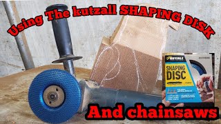 Power carving using the KUTZALL Extream shaping disk, and chainsaw Christmas Trees