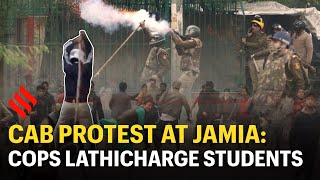 CAB protest at Jamia: Cops lathicharge students