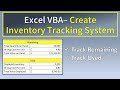 Excel VBA Create Inventory Tracking System