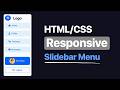 Create a Responsive Sidebar Menu with HTML, CSS, and JavaScript! - Side Navigation Bar Tutorial