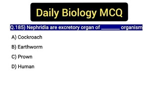 Daily Biology MCQ Part 185 | Excretory system | Excretory organs | Biology very important MCQs #neet