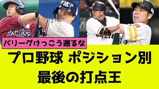 プロ野球、ポジション別最後の打点王